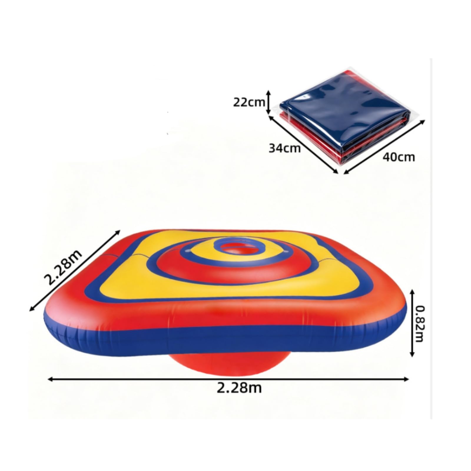 harayaa Inflatable Balance Seesaw Tavola d'Equilibrio Gonfiabile Altalena Oscillante Piattaforma Bilanciamento Base Quadrata Struttura in PVC per Gioco