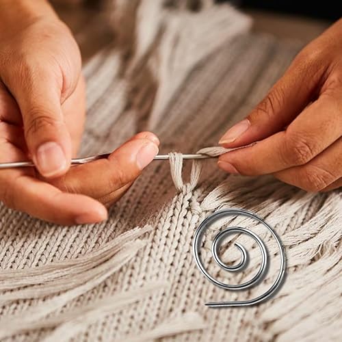 Miniatura 2 de Leewoth Aguja de tejer de cable en espiral 8pcs Aguja de tejer de acero inoxidable para el hogar Aguja espiral redonda Aguja de tejer para el hogar