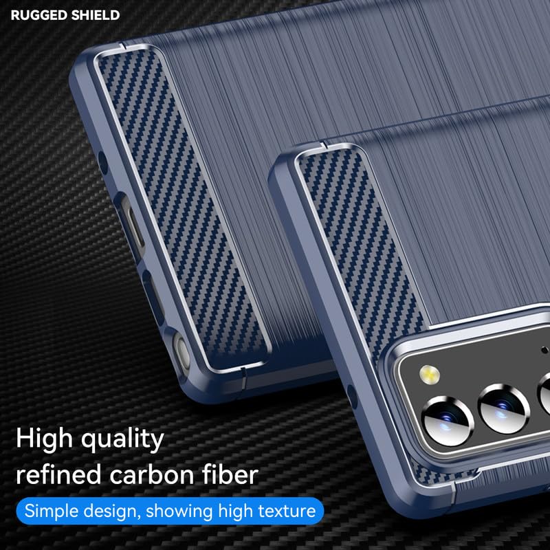 Image of Hybrid Carbon Fiber Back Case for Samsung Galaxy Note 20 (Blue)