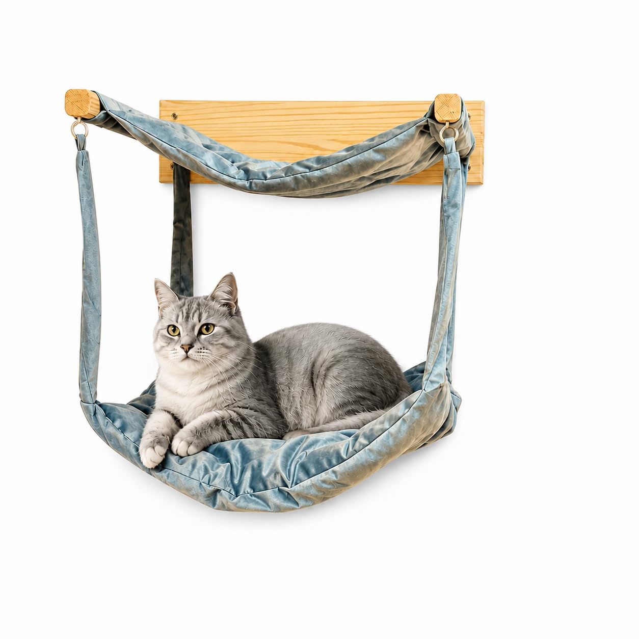 myHANA Kletterwand Katzen Kiefernholz | Hängematte Katze Wand 3 Farbvarianten| WandHängematte | Katzen Wandelemente | Katzenmöbel | Katzewandliege| Katzenbett | Wandkratzbaum