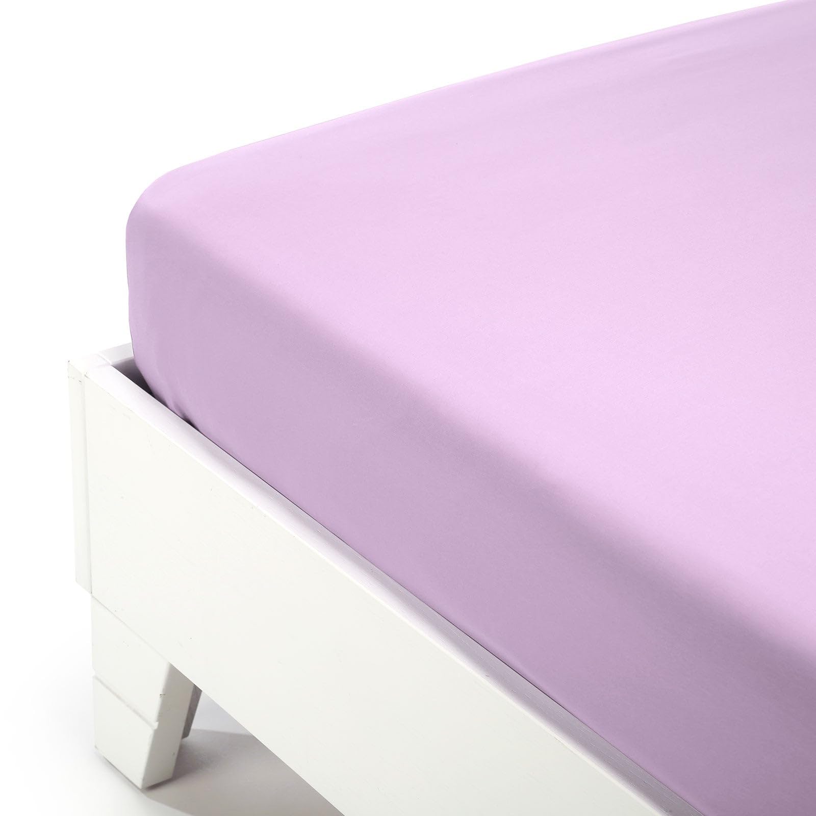 Caleffi Plain Cotton Bottom Sheet, Cotton, Lilac, Single, 01093, Caleffi