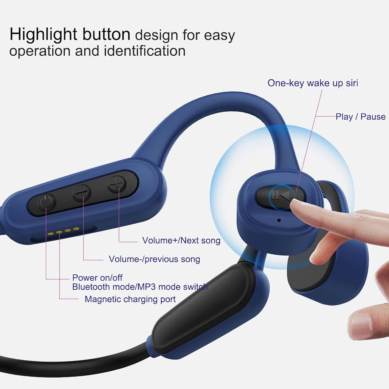 bone conduction headphones swimming headphones bluetooth ipx8 waterproof headphones for swimming bone conduction headphones with microphone 16g memor