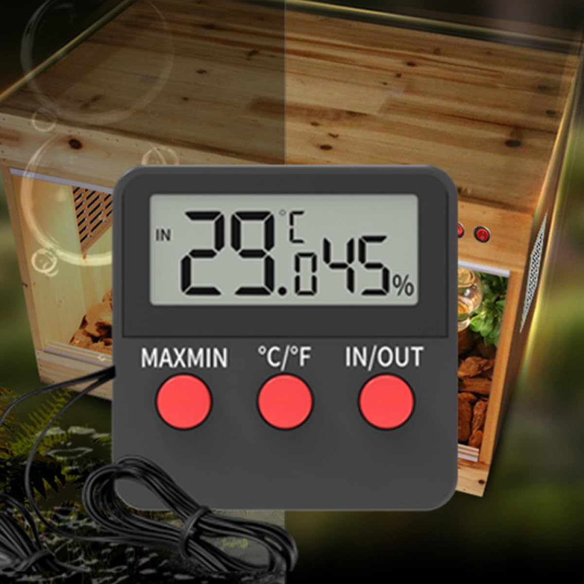 Happyyami 2juegos Medidor De Humedad y Termómetro Digital Para De Reptiles Unids Monitor De Temperatura y Humedad Para Incubadora De Huevos