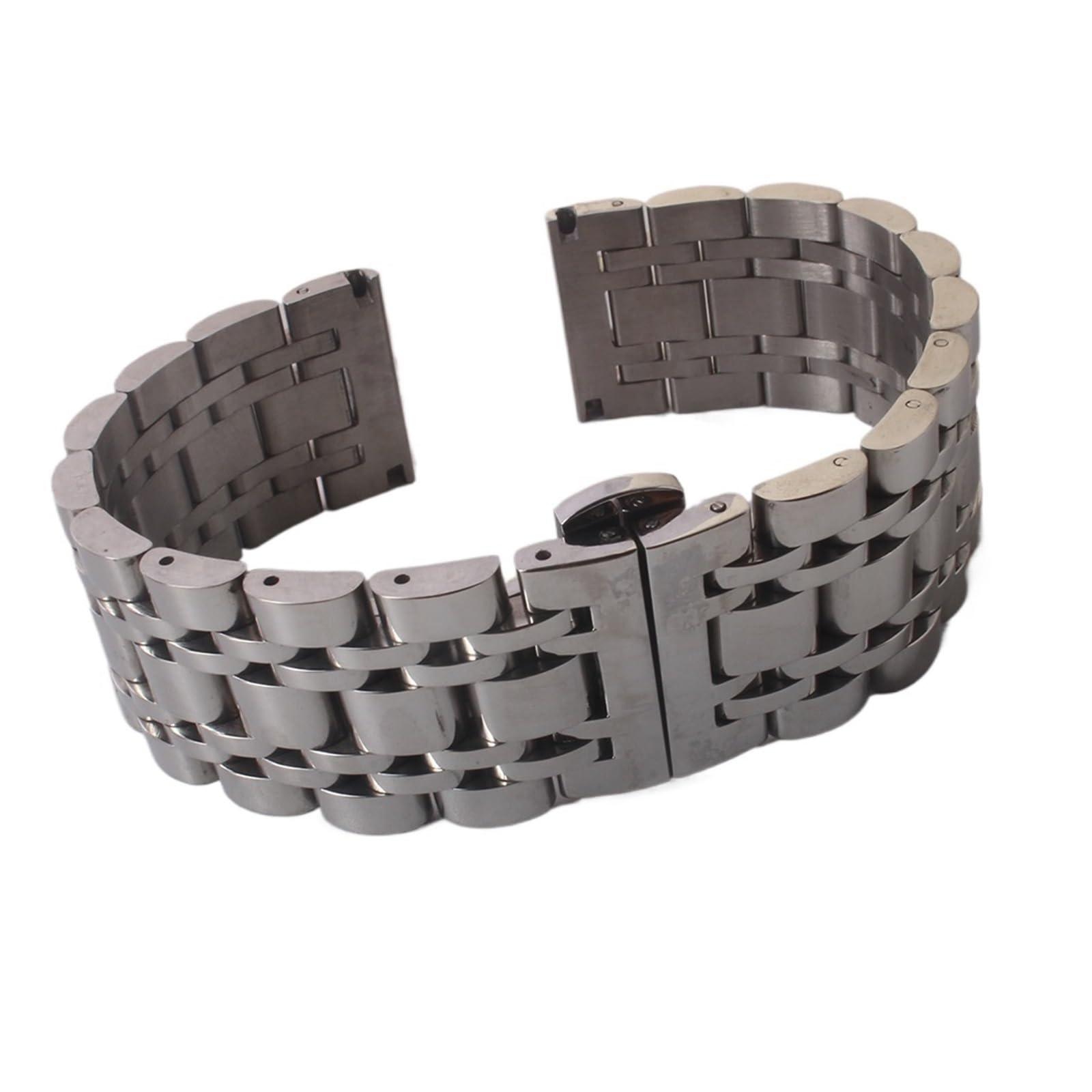 Cong Yi 16mm 18mm 19mm 20mm 21mm 22mm 23mm 24mm 25mm 26mm Bracelets Argent Acier Inoxydable Bracelets De Montre Bracelet Fermoir Papillon Polonais