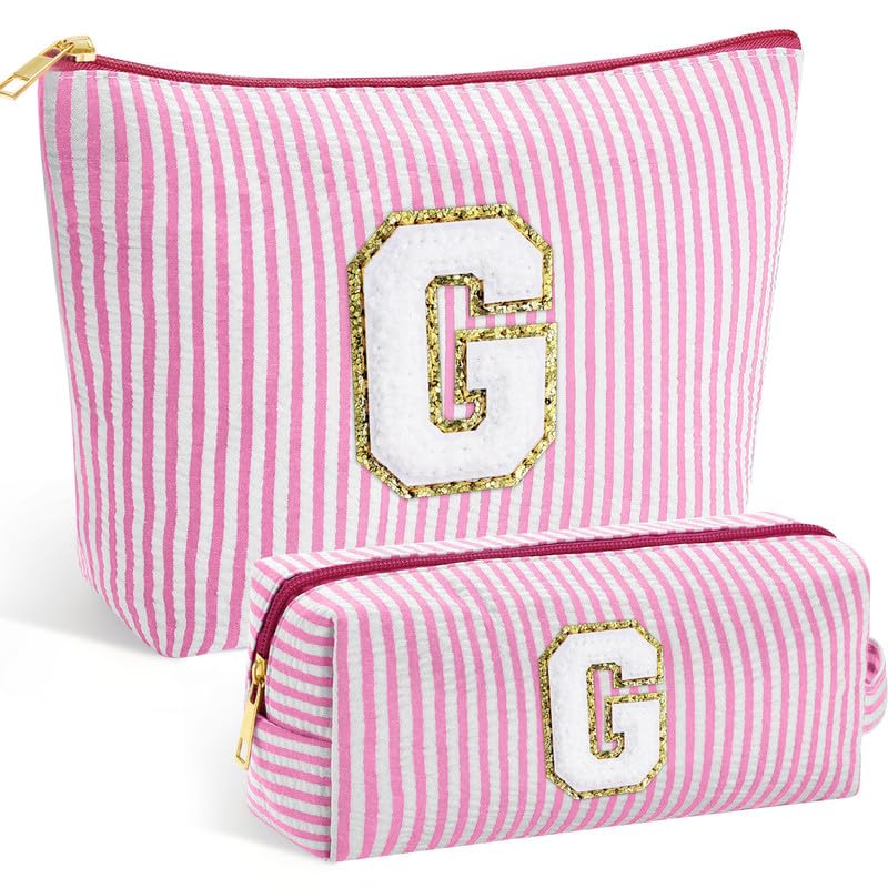 Personalized Make Up Bag - Birthday Gifts for Women Large Capacity A-Z Cosmetic Bags Girls Gifts 2 Pack Makeup Bag Women's Portable Toiletry Bag