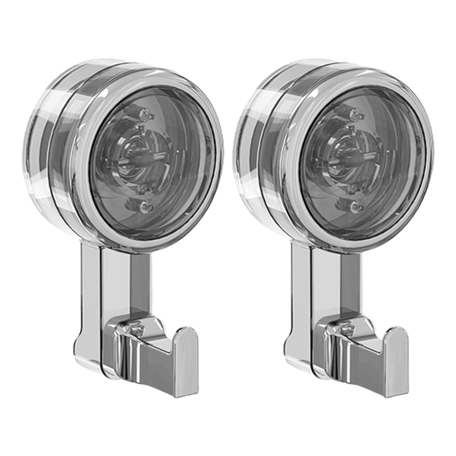 Tertioi Gray 2 Pcs Suction Cup Clip Holder Clear Hanging Solution Portable Home Bathroom Window Display Organizer Hooks