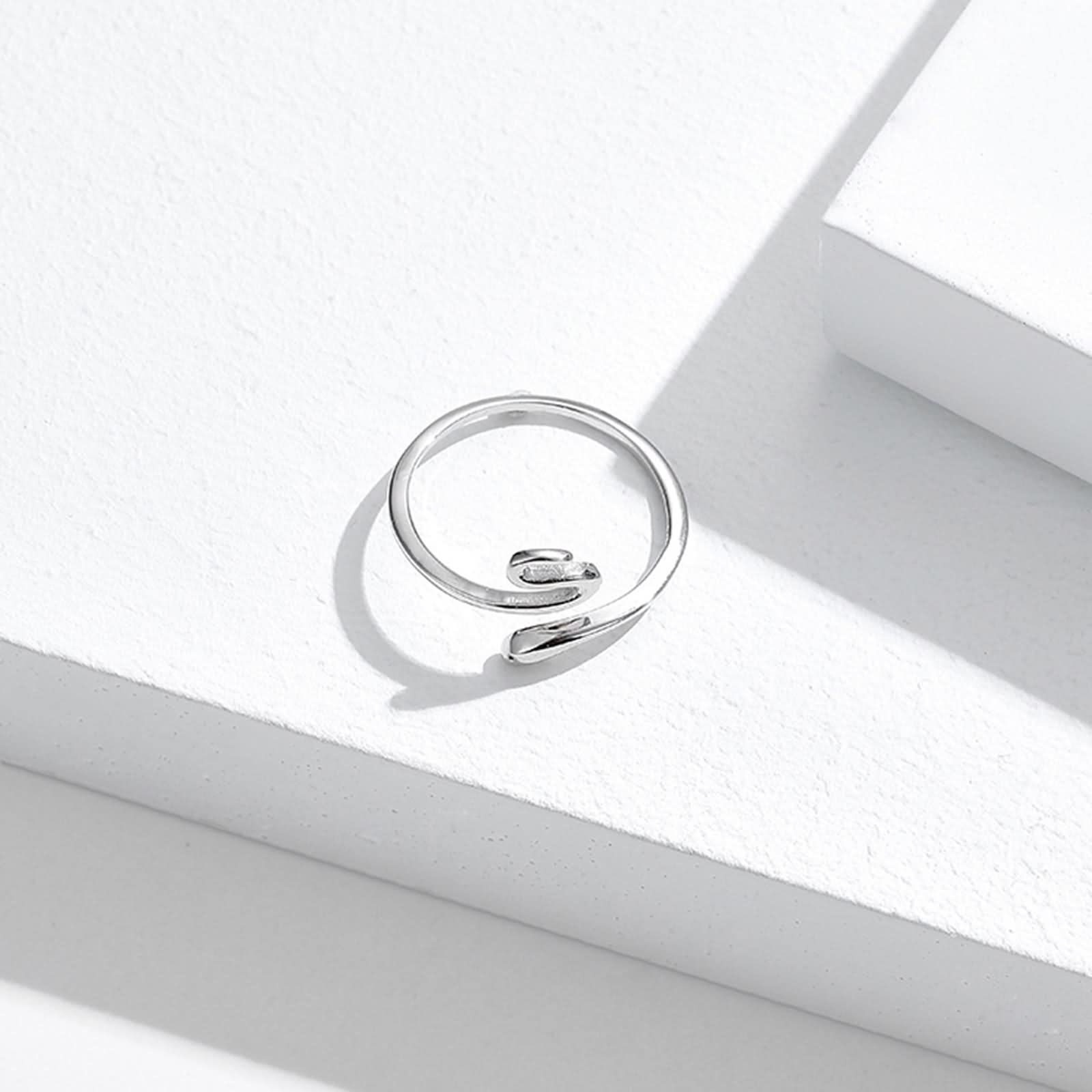WXKAGF Vintage-Verlobungsring, Freundschaftsringe für Frauen, Schlange, verstellbar, mit Perle aus Sterlingsilber