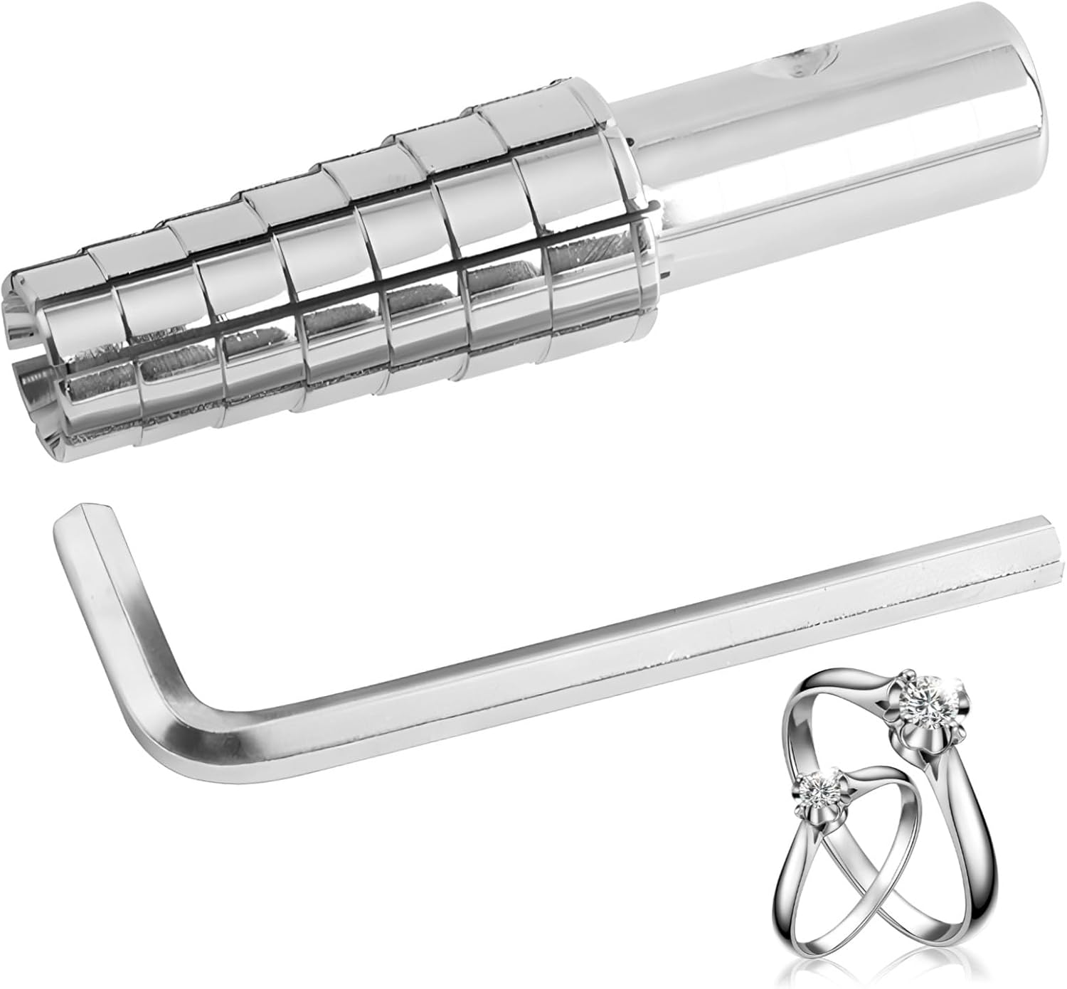 Jewelry Ring Sizer, Metal Mandrel, Resizing Tool with Wrench, Workshop Accessory