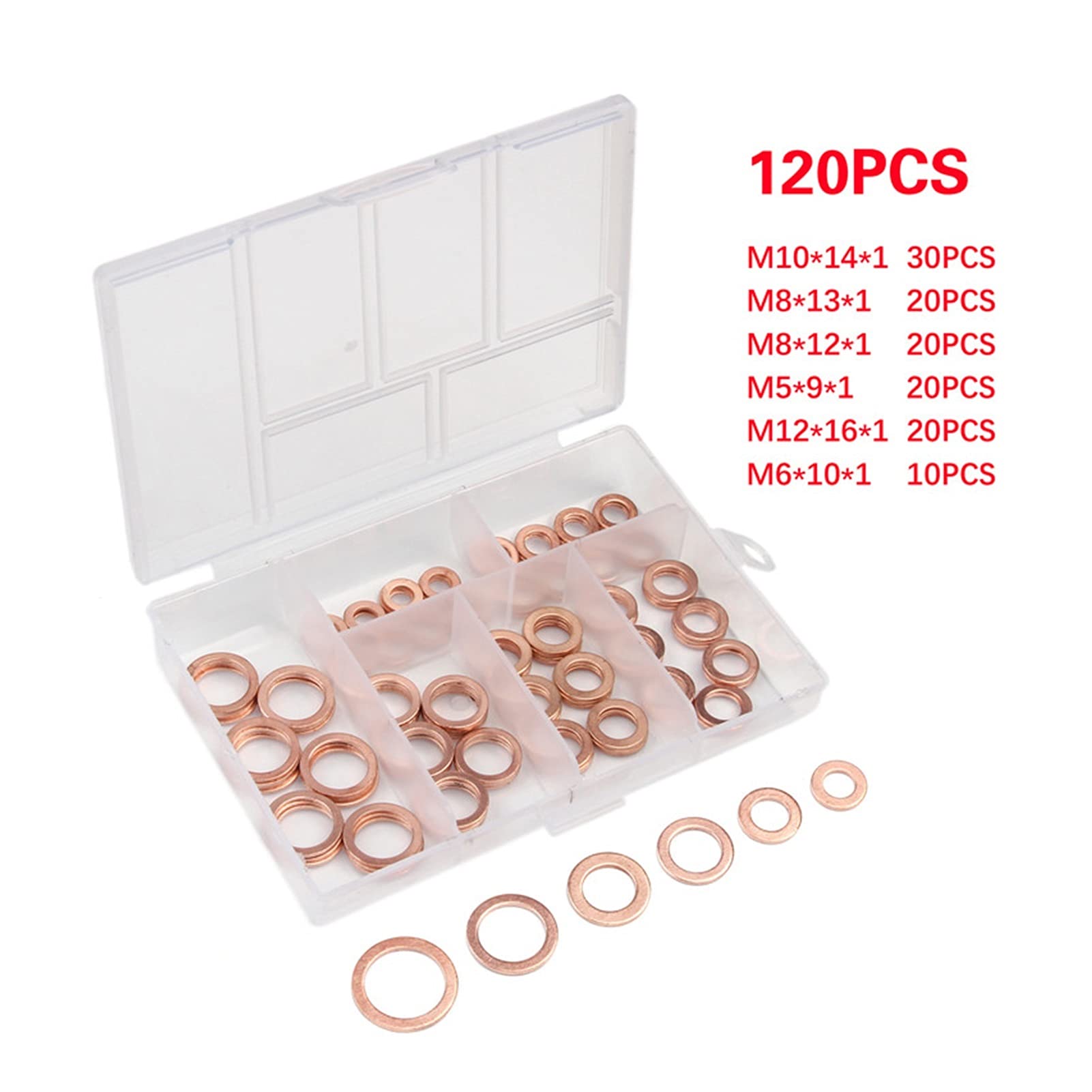 Kit Assortimento Guarnizioni Lavatrici Rame 130x68x22 Mm M4 - Foto 3