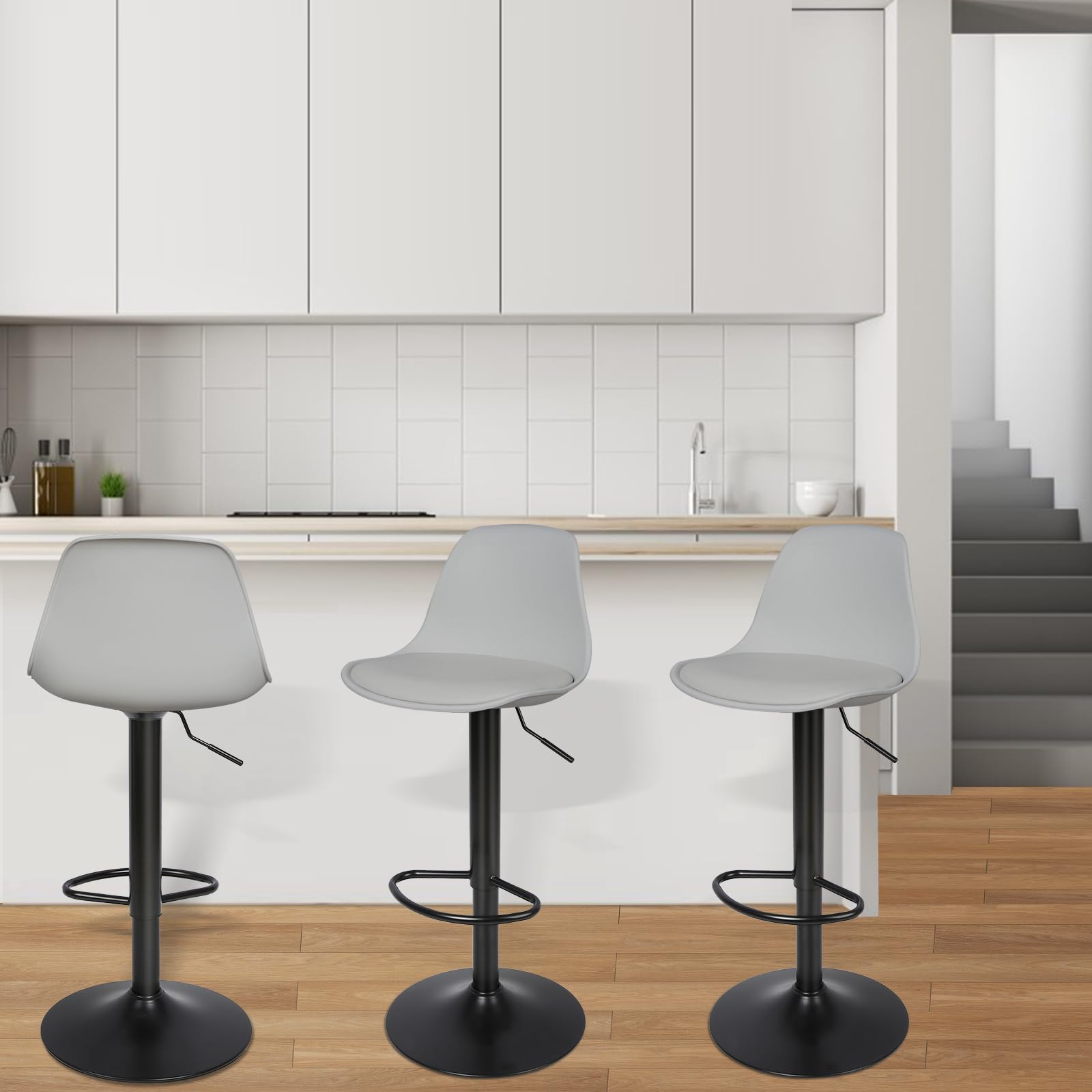 Homewell Lot De 2 Tabourets De Bar En Acier Inoxydable ABS