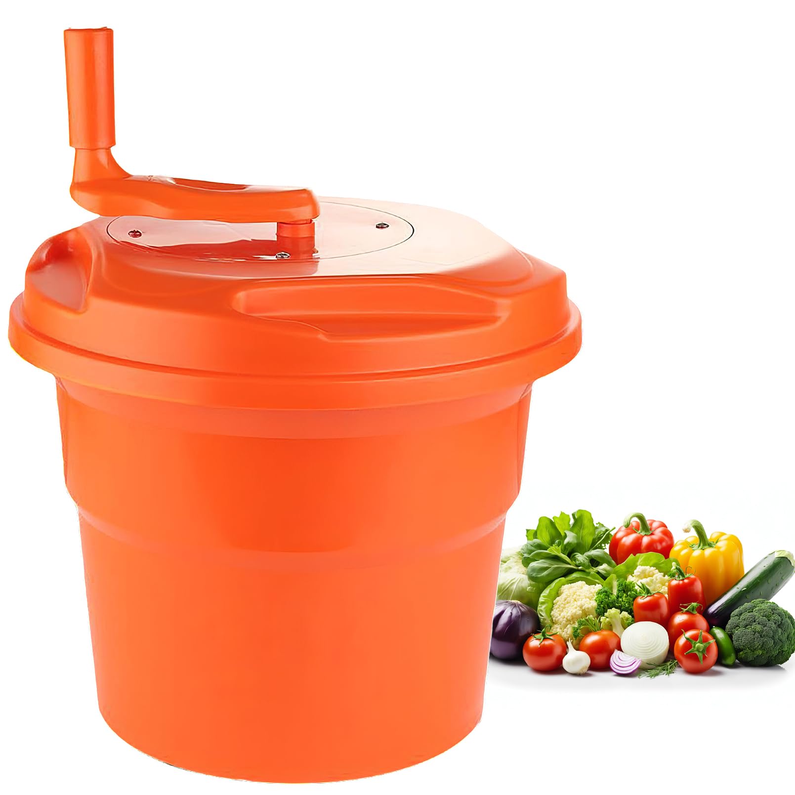 Centrifugador de ensalada, 10 L, 20 L, lavadora comercial grande de verduras, 10 segundos, deshidratación rápida, material de polipropileno, sin BPA, cesta para lavar frutas y verduras, deshidratador