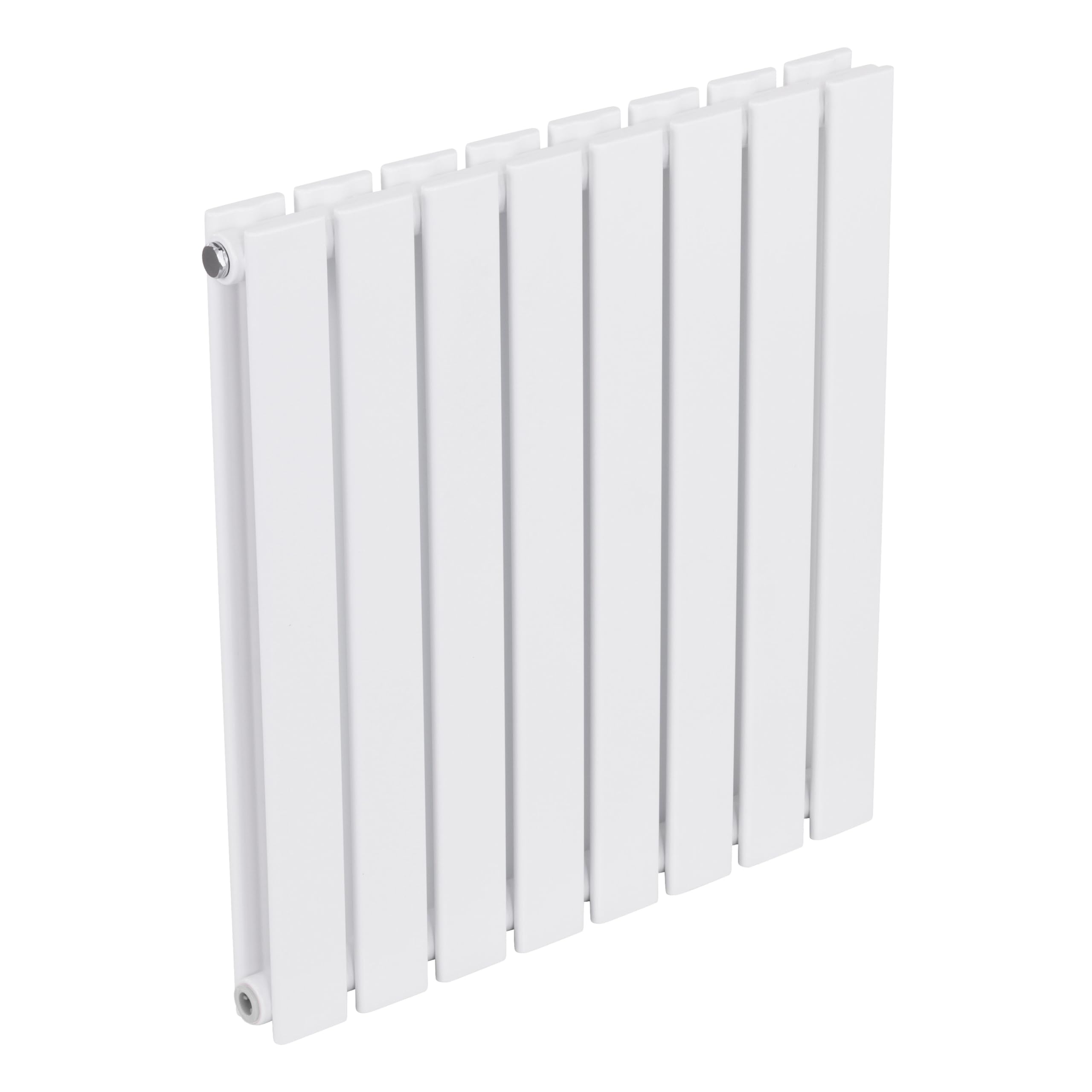 Baridi Horizontal Double Flat Panel Radiator 600 x 560mm, 8 Fins, Efficient Heat Output, Central Heating, White – DH349