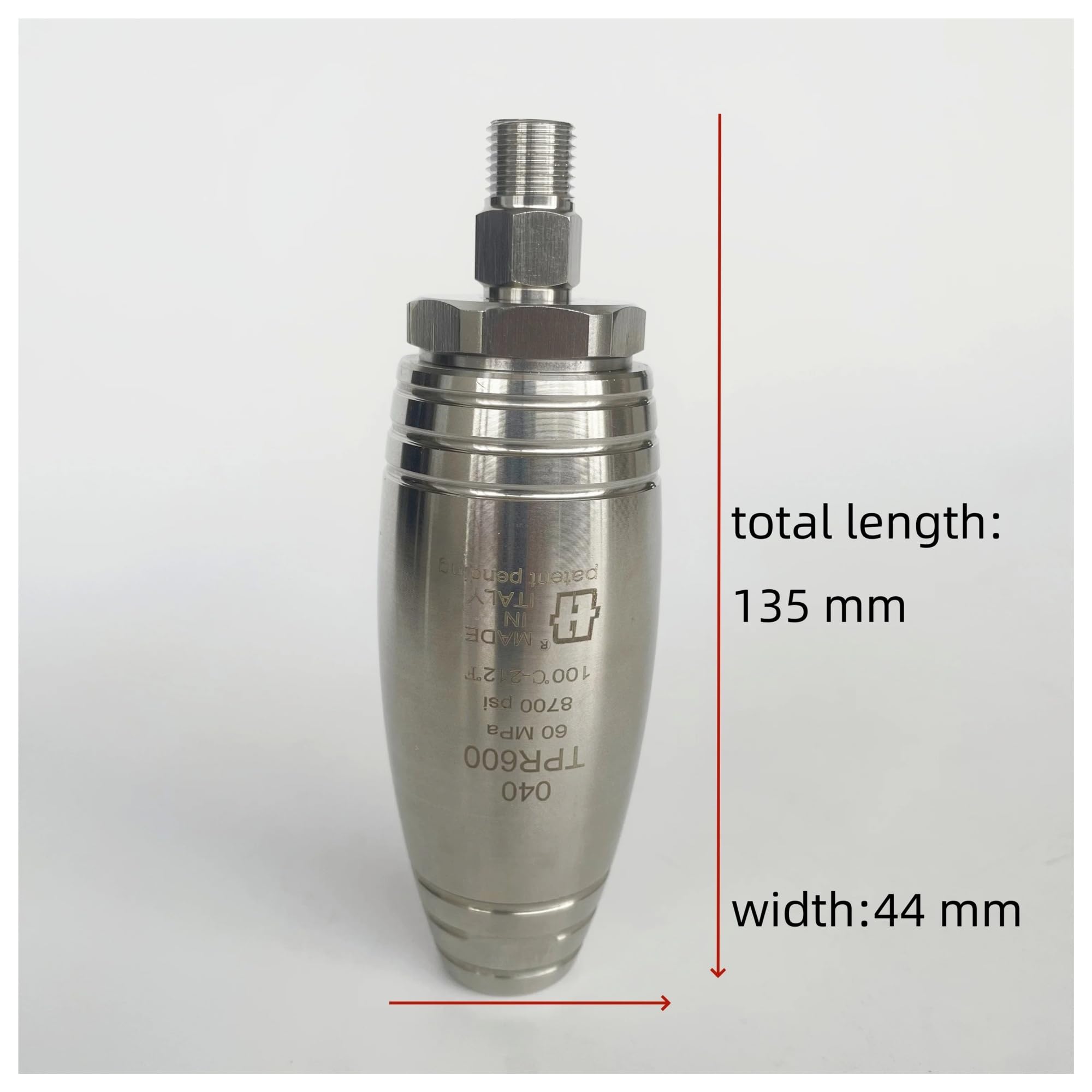 Ugello rotante turbo ad alta pressione da 500/600 bar, attacco rapido da 1/4" con anima in acciaio al tungsteno for la pulizia dell'acqua potabile(500l600 bar 040)