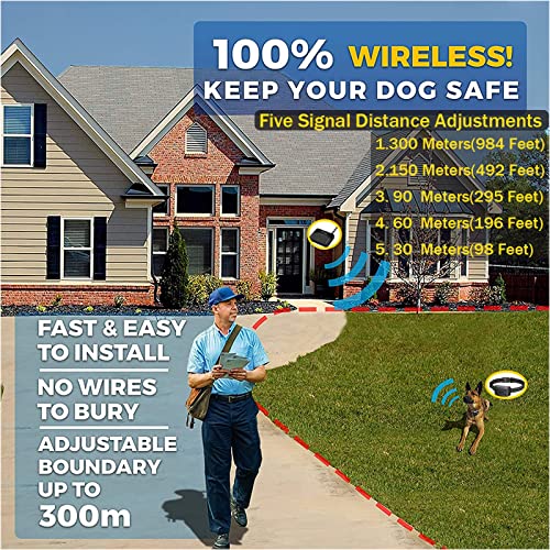 Hexieden 2 In 1 Wireless Dog Electric Fence,Pet Boundary Containment System,With Rechargeable Waterproof Receiver,Adjustable Dog Training Collar Electric Dog Boundary Container,For3Dogs #TOP1