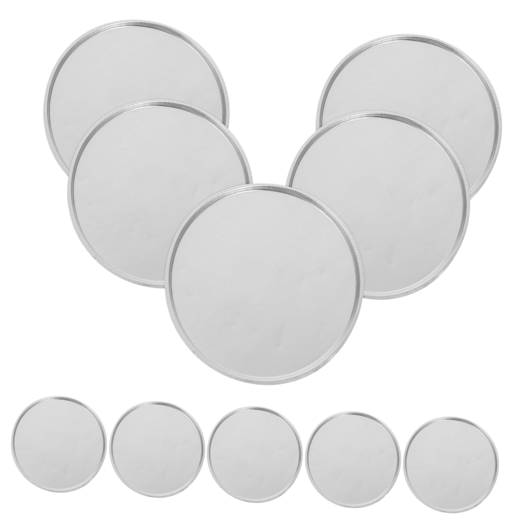 MUCKLILY 10pcs Laboratory Weighing Dishes Medicine Scale Weigh Boats Round Scale Pans Gems Scale Portable Weighing Tray Weighing Pan Weight Scale Laboratory Supplies Silver Aluminum