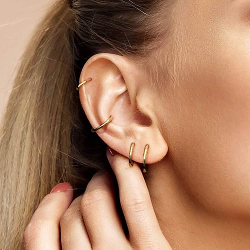 Miniatura 3 de WildKlass Jewely Septum - Anillo de acero quirúrgico para nariz 316L sin costuras se vende individualmente