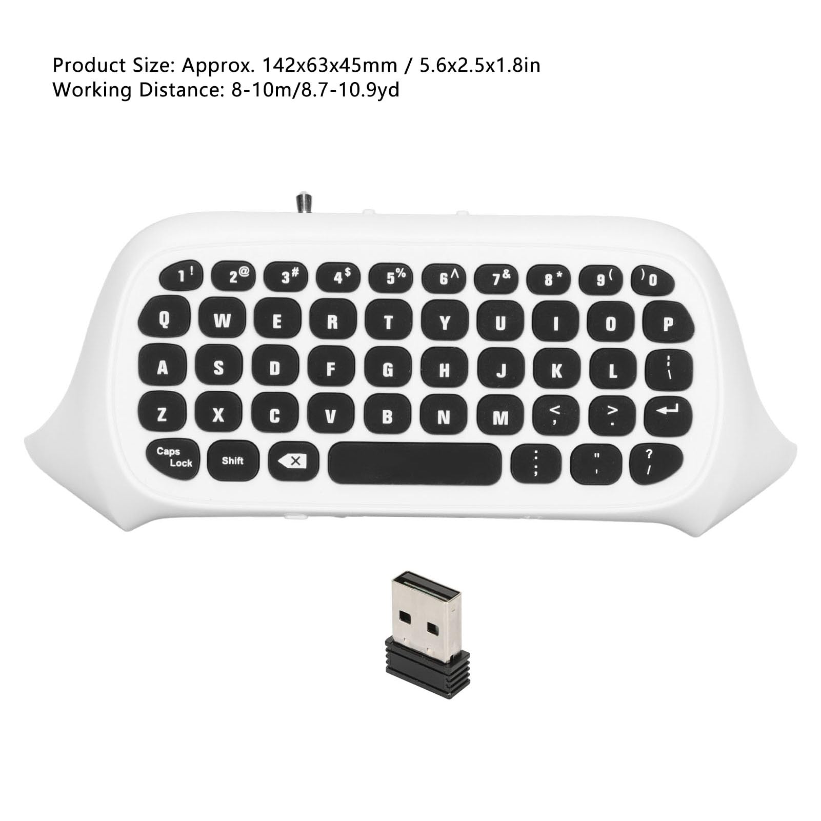 Sxhlseller Clavier de Contrôleur de Jeu, pour Manette de Jeu Xbox Series X Series S One One S, Clavier de Chat sans Fil 2,4 GHz, avec Audio 3,5 Mm et Prise Casque(Blanc)