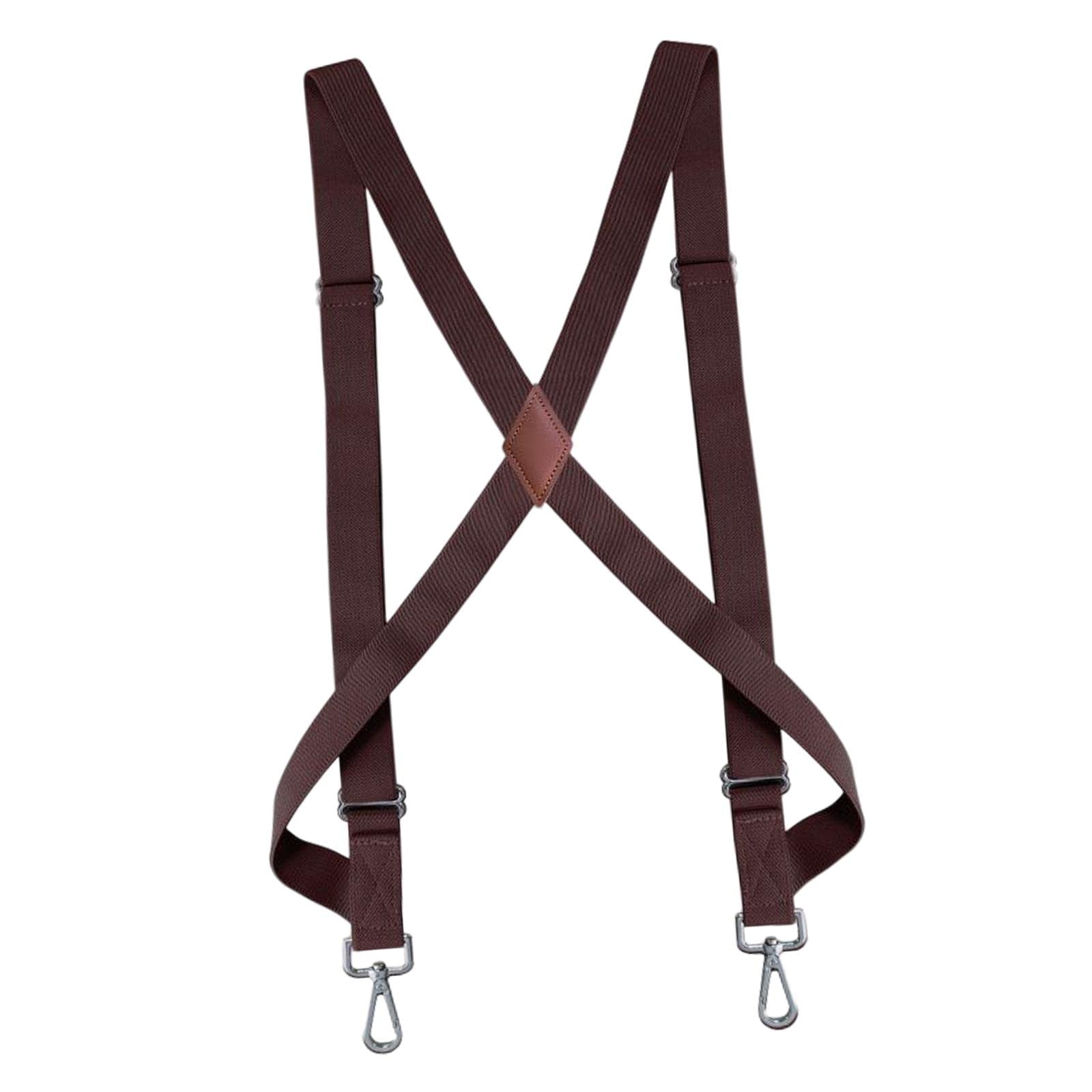 nivaa Mens Womens Suspender X Shaped Elastic Straps Hook Suspenders Adjustable Coffee-picture-32