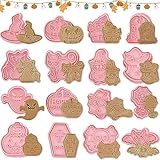 Photo Gallery 16 pezzi formine biscotti halloween, tagliabiscotti di halloween stampo per biscotti halloween formine per biscotti in plastica stampi per biscotti 3d, per decorare biscotto, dolci, torta (f)