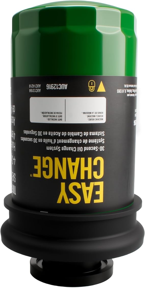 AUC12916 Oil Filter - Compatible with JD E120, E130, E150, E160, E170, E180 & 100 Series Tractors (With engine oil included)
