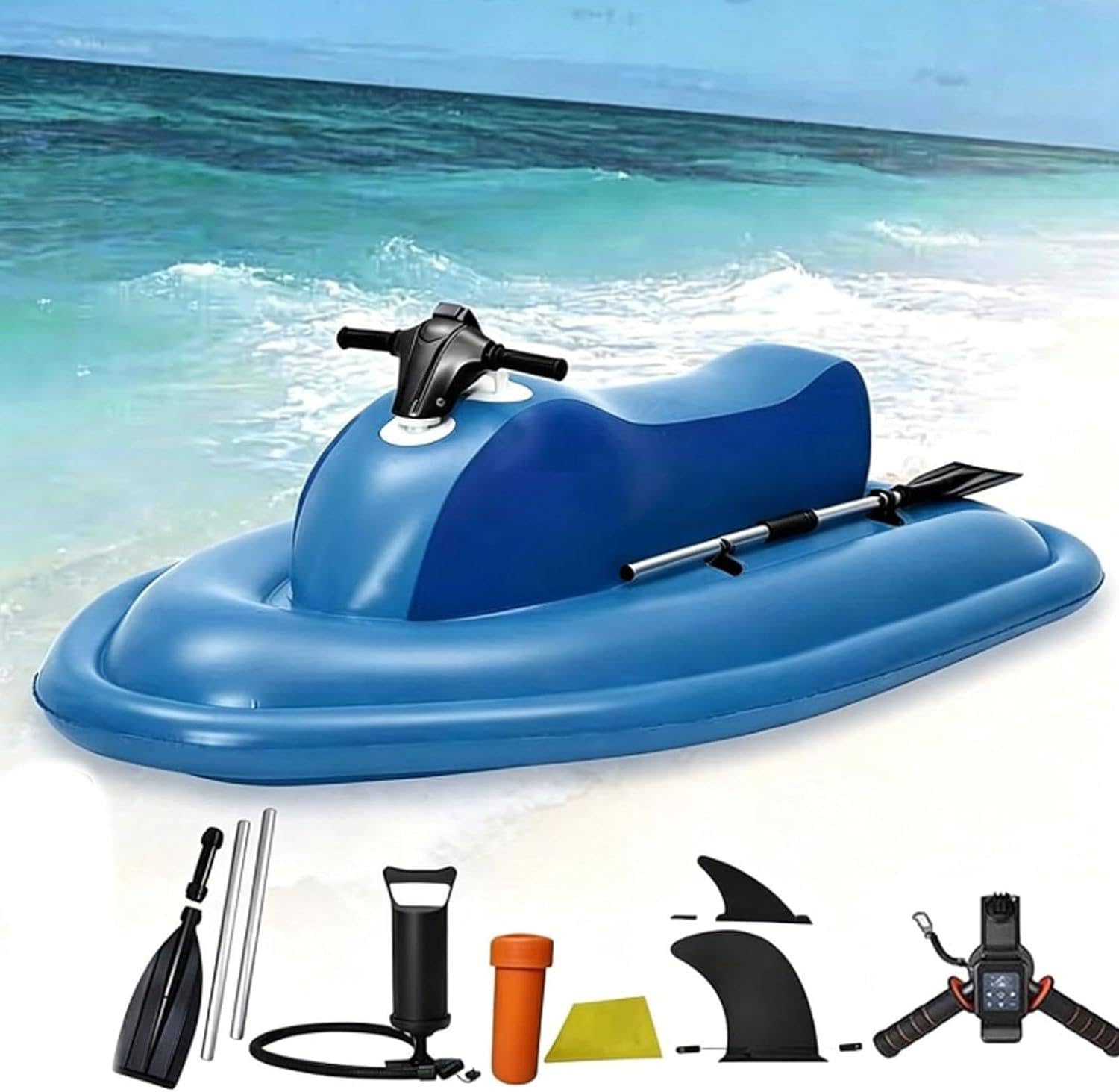 FJYAWEN Motorised Inflatable Boat with Underwater Propulsion Unit 500W16A