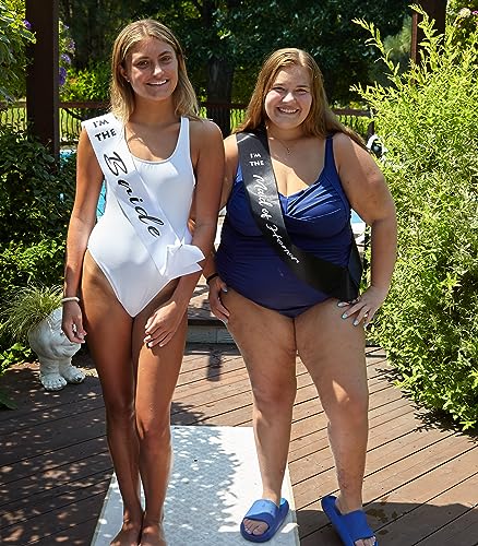 Funky Junque Bridal Sash Bundle - I'm The Maid of Honor (Black) & I'm The Bride (White) - 2 Pack2