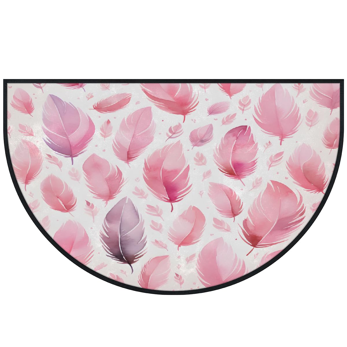Tapis demi-cercle rose pour une entrée de maison accueillante