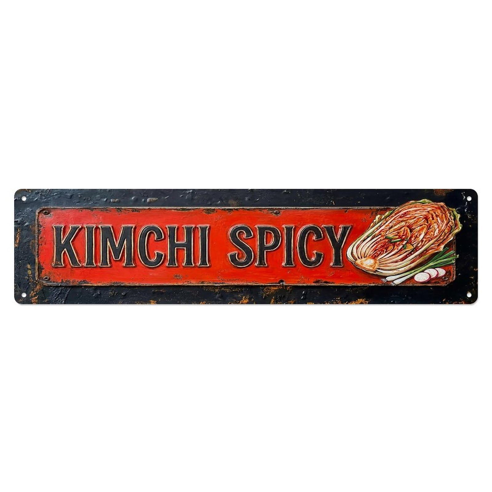 Vintage Kimchi Spicy Fermented Farmhouse Metal Tin Sign
