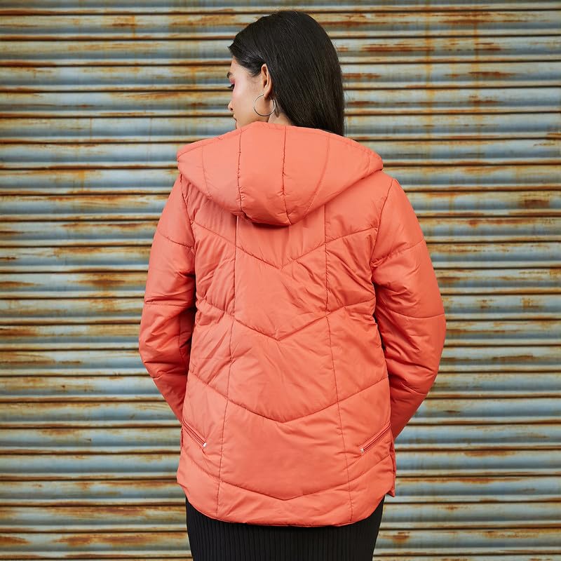 Image of PINACOLADA Women's Fleece-Lined Biker Jacket for Casual Wear | Spread Collar | Long Sleeve | Zipper Closure | Jacket Crafted with Comfort Fit for Everyday Wear