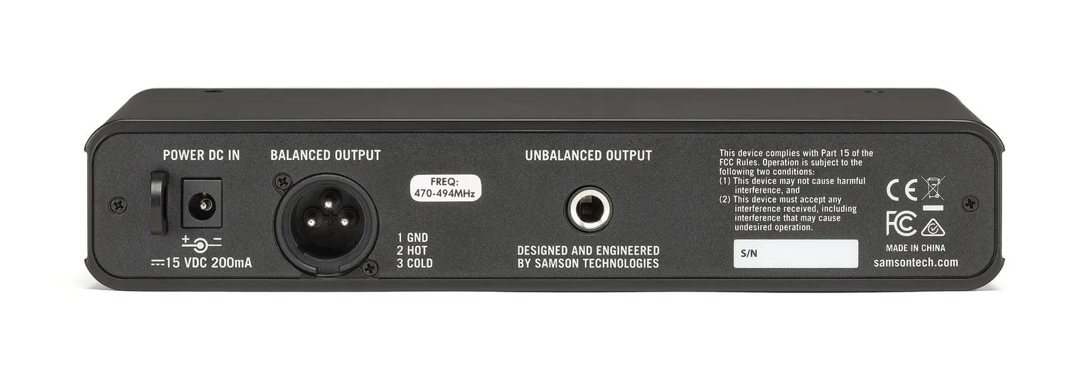 Samson Concert 88x Gitarren/Bass UHF-Funk-System (G-Band 863–865 MHz) – CB88 Beltpack mit Kabel, 100 Kanäle & True-Diversity Empfänger für Bühne, Proberaum & Live-Auftritte