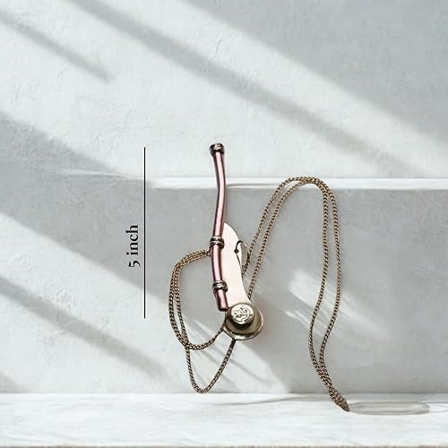 Miniatura 5 de Bosun's - Timbre de llamada náutico pulido de latón macizo niquelado con cadena y estuche de anclaje de madera dura hecho a mano, colección de