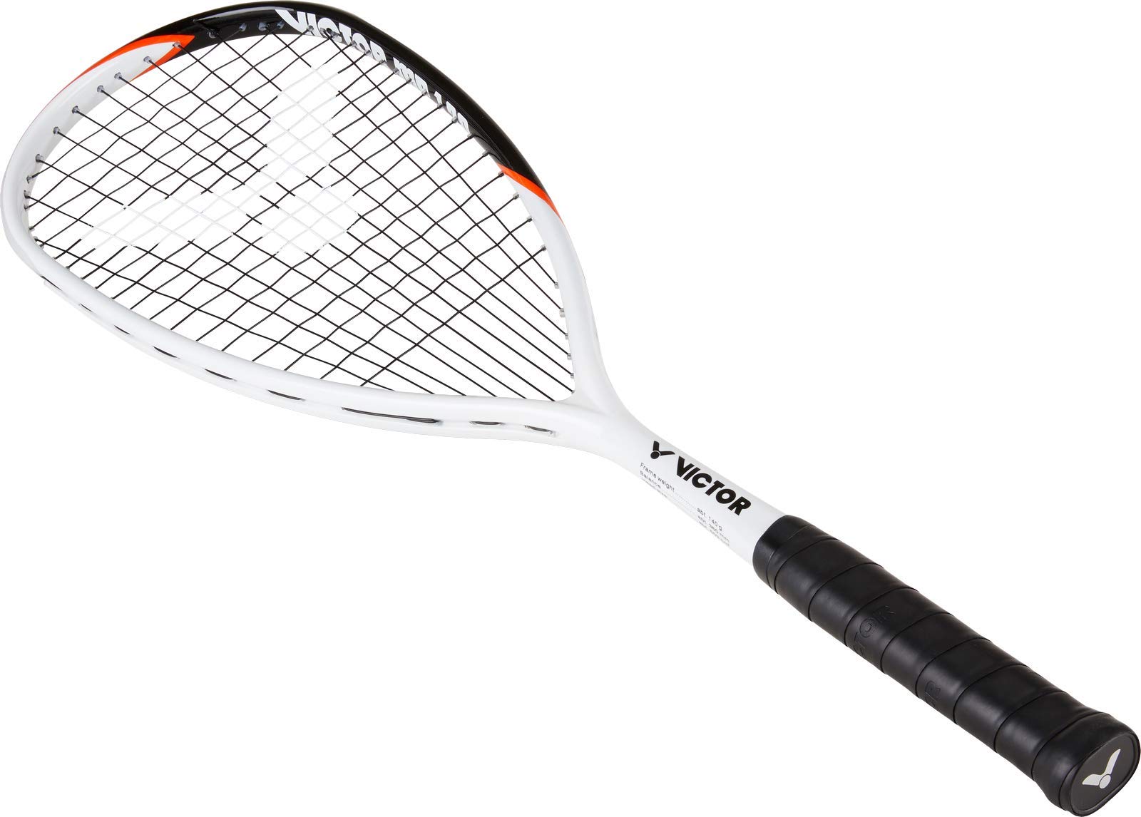 Victor MP 120 Squash Racket, 140 g, Head Heavy Balance with Teardrop/Open Throat headform, Strung, Racket Cover Included