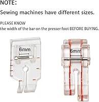 Vista 4 de Pie prensatelas Clear View, prensatelas de 1/4 pulgadas, apto para máquina de coser Singer Brother Babylock Janome Simplicity de vástago bajo