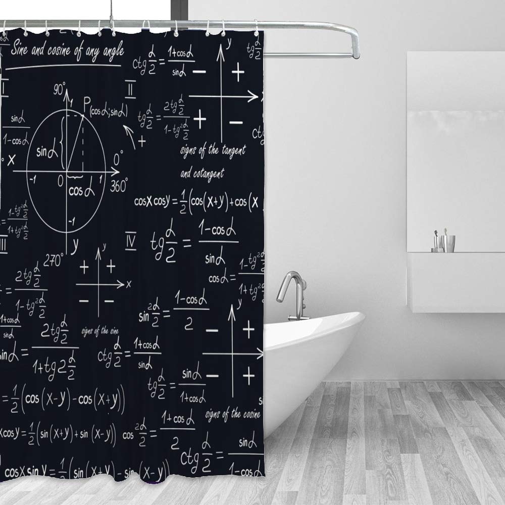 Rideau de douche imperméable en polyester géométrique 150x180 cm Motif 3