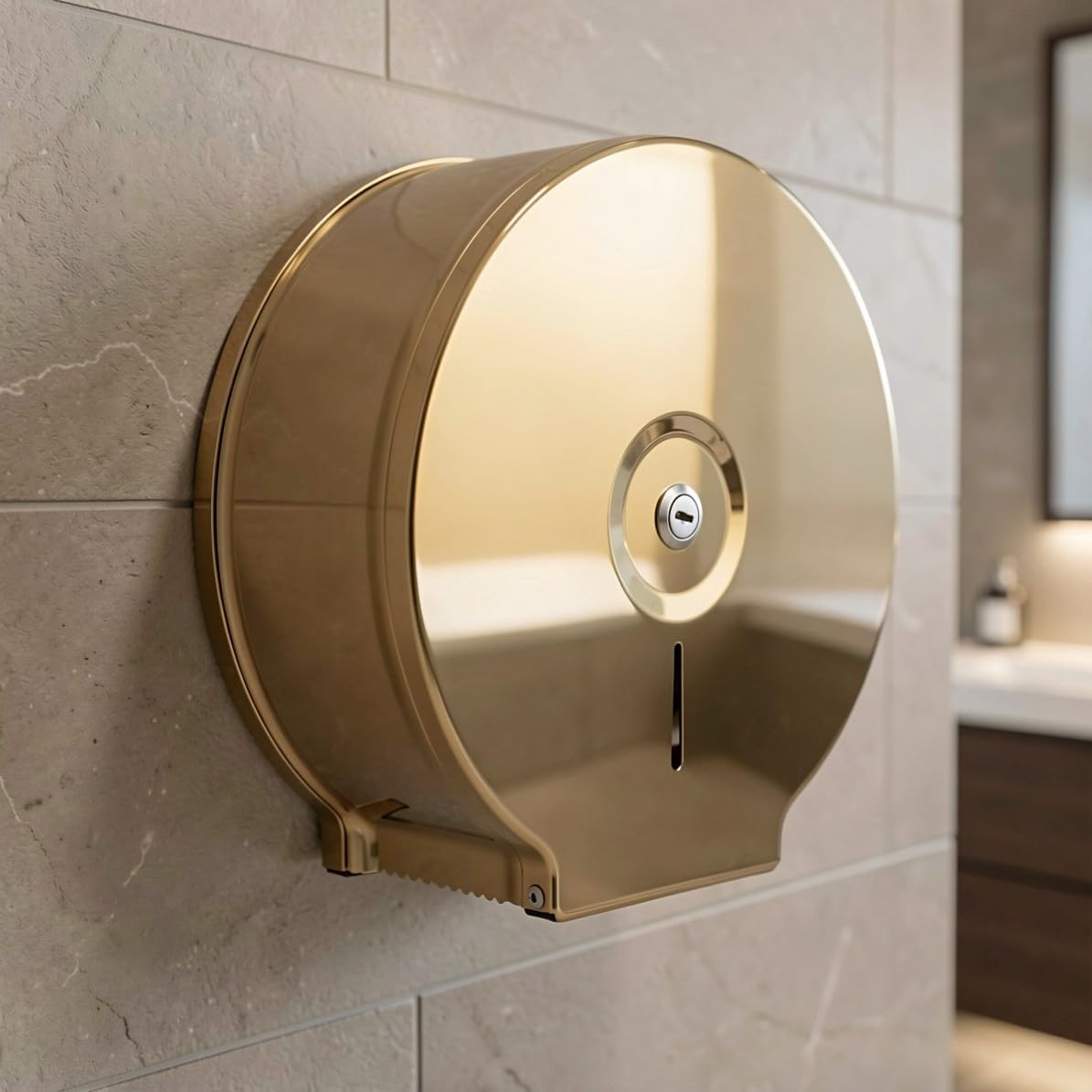 Dispenser Carta Igienica in Acciaio Inox Oro da Parete