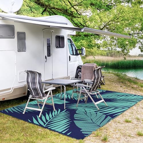 image for GENIMO Outdoor Rug 8' x 10' Waterproof for Patios Clearance, Reversibl