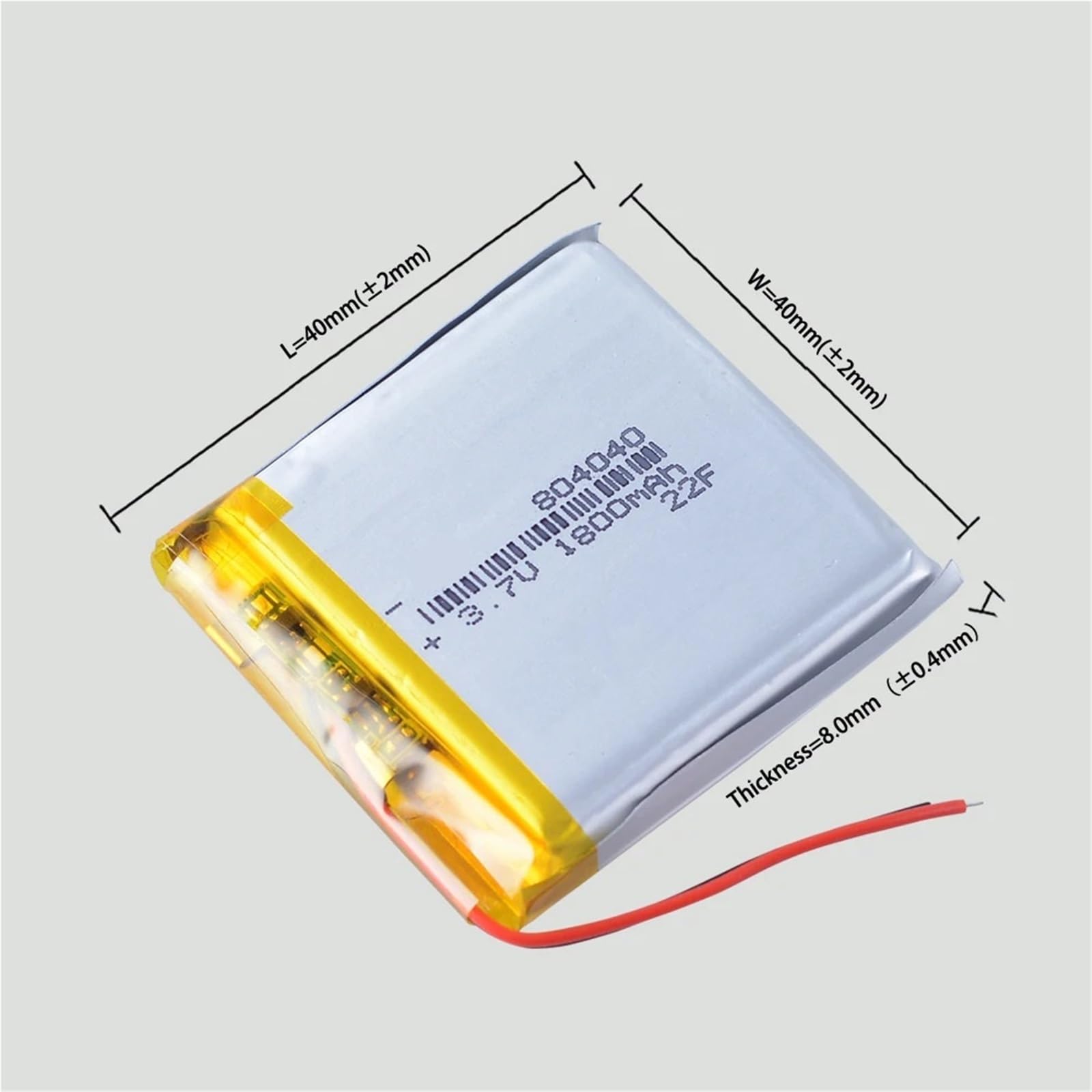 804040 3,7 V 1800 mAh 10pièce