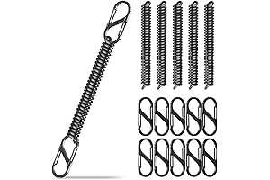 6pc Coiled Retractable Lanyard with 12pc Carabiner Clip