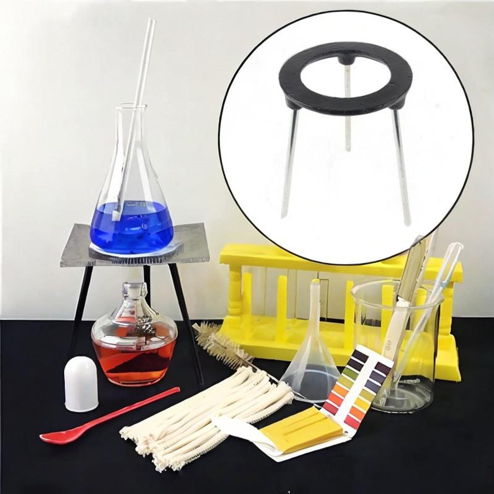 perfeclan Support de Lampe à Alcool, trépied, Support Circulaire en Fonte, Fournitures de Lampe de Laboratoire, trépied pour Fournitures Scolaires