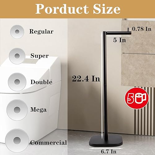 Miniatura 5 de Vanloory Soporte de papel higiénico con estante soporte de rollo de papel antioxidante de acero inoxidable SUS304 soporte de papel de seda para