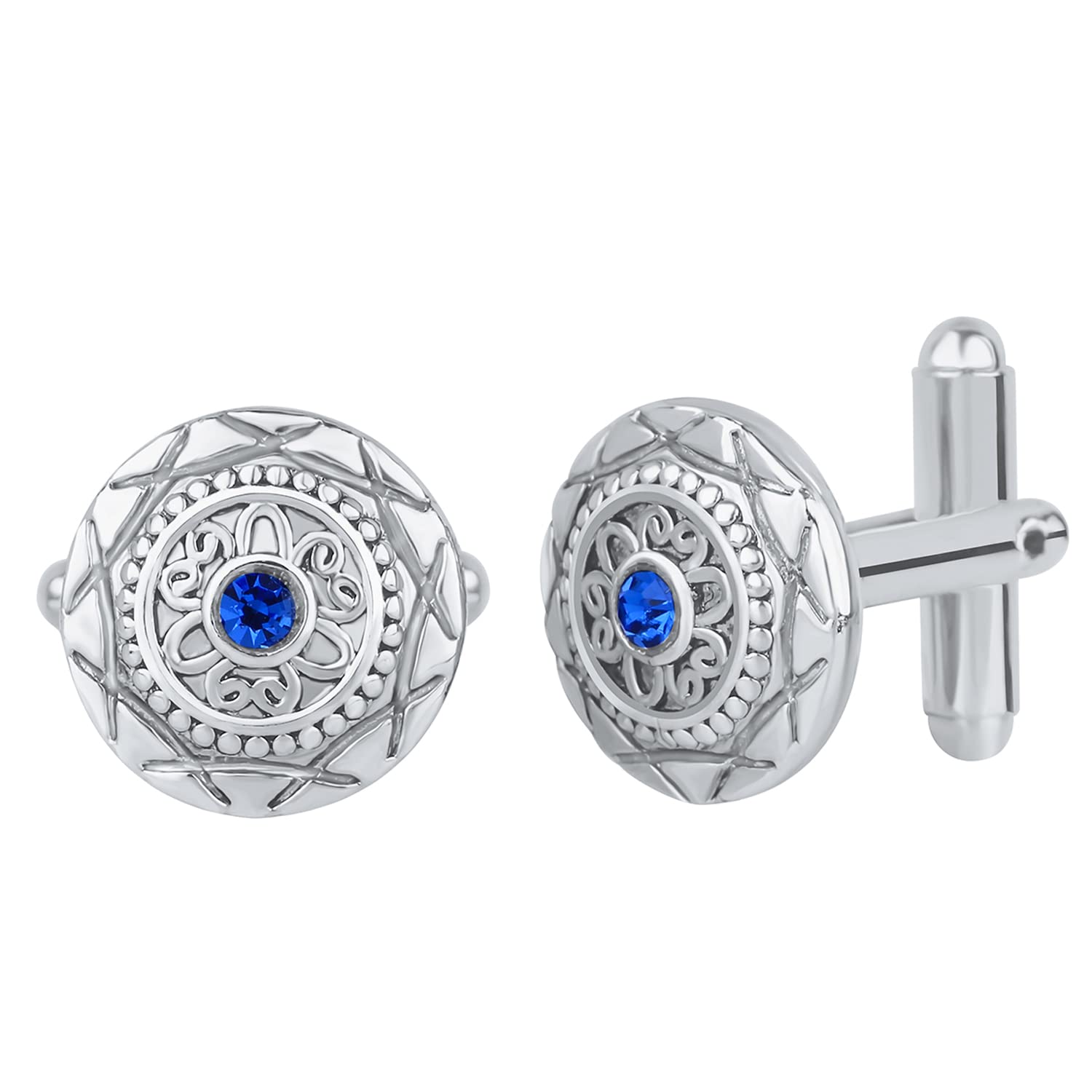 Mahi Solitaire Blue Crystal Silver Plated Cufflink for Mens and Boys (CL1100541RBlu) (B09SHW9N9F) Amazon Price History, Amazon Price Tracker
