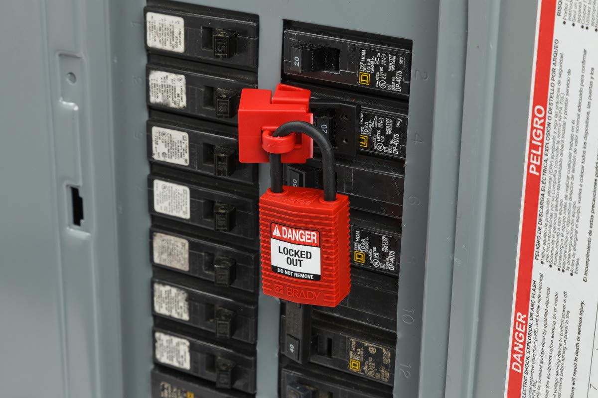 Candado Compacto Safekey, 33mm x 67mm x 19mm, Rojo, Paquete de 6