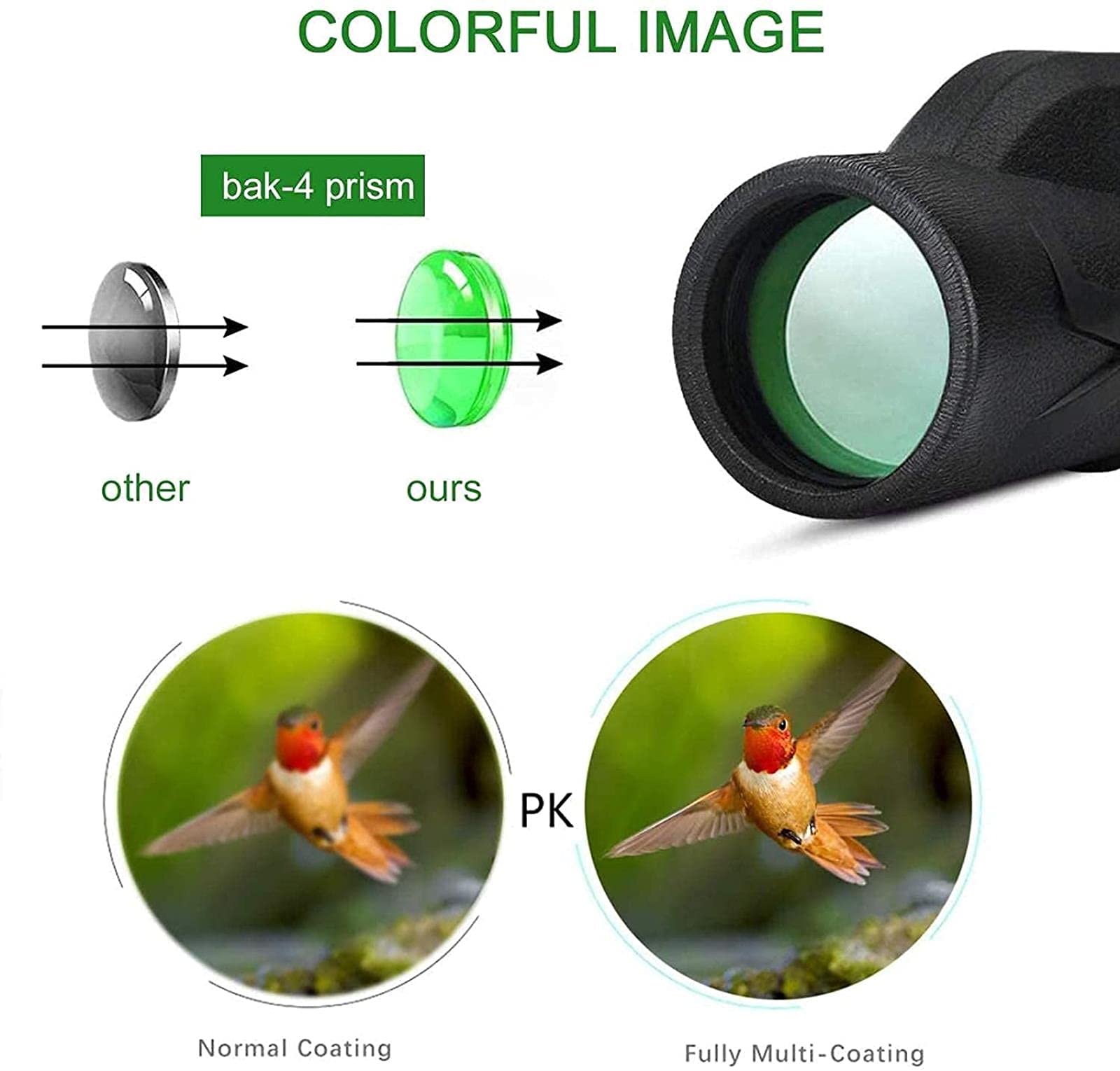 Telescopio Monocular HD Profesional 80x100 BAK4 Super Telescopio Zoom Monocular Telescopio portátil con Soporte para teléfono Inteligente y