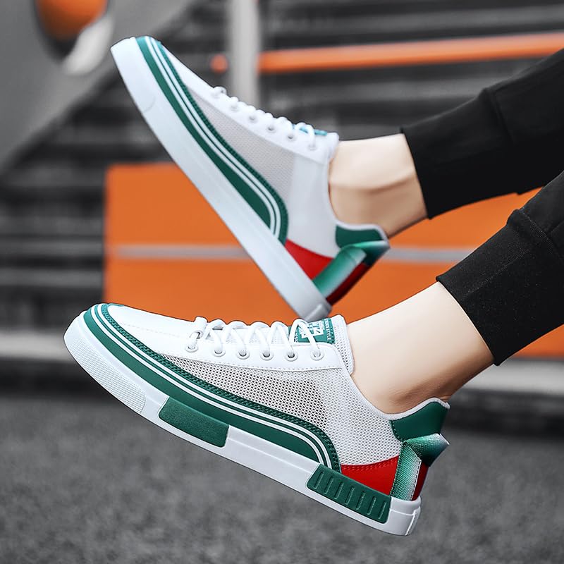 Men's Striped Color Block Skateboard Shoes - Lace Up Breathable Sneakers for Outdoor Walking Wandering Street Jogging2