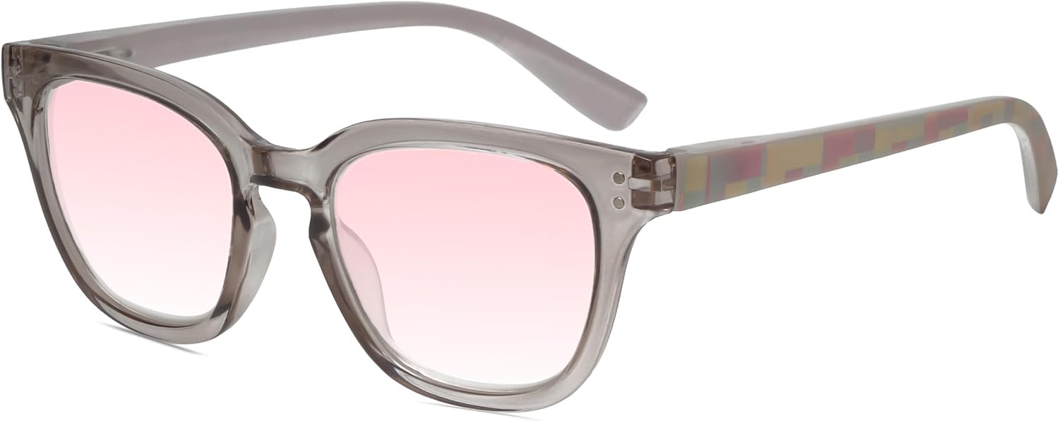 Calabria R860 FL 41 Reading Glasses +0.75 Grey Crystal Blue Pink Fluorescent Light Sensitivity Eyeglass Photophobia Readers - Image 2