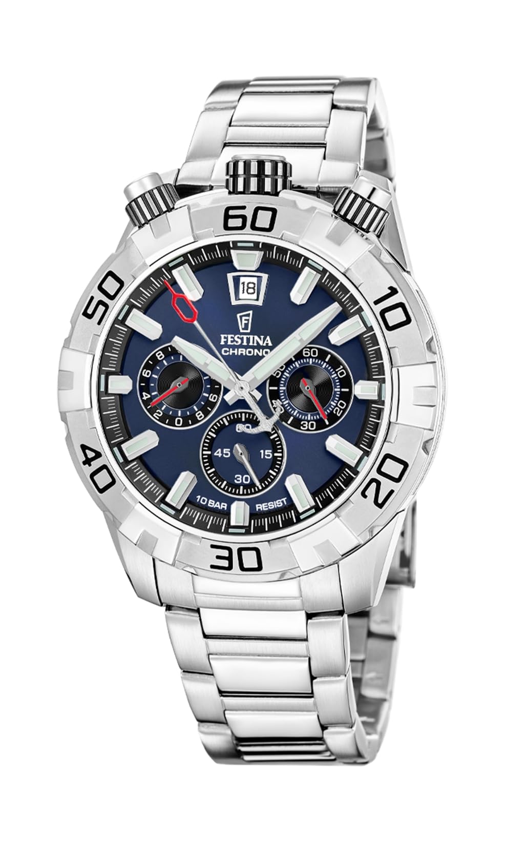 Festina Mens Chronograph Stainless Steel Watch with Steel Bracelet F20743/1
