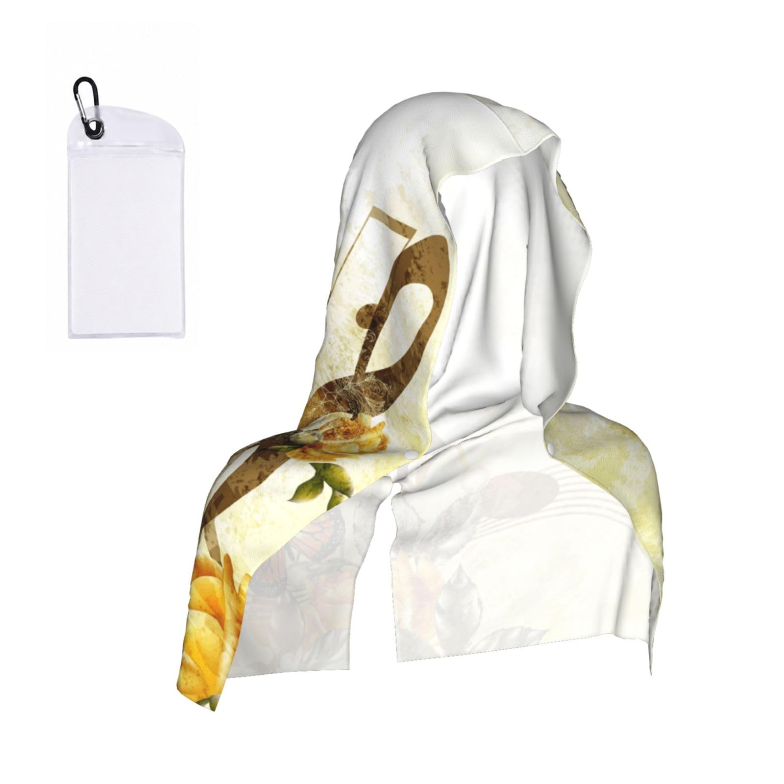 ESNAIUVCD Music Roses Romantic Print Multifunctional Cooling Hoodie Bandana Portable Sweat Absorbing Design For Beach Workouts Exercise Heat Relief Accessories