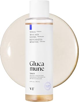 VT COSMETICS Glucamune Facial Toner with Snow Mushroom, Hydrating & Soothing for Dry, Sensitive, and Combination Skin, Vegan Toner, Fragrance-Free, Korean Skincare 6.76 fl. oz.