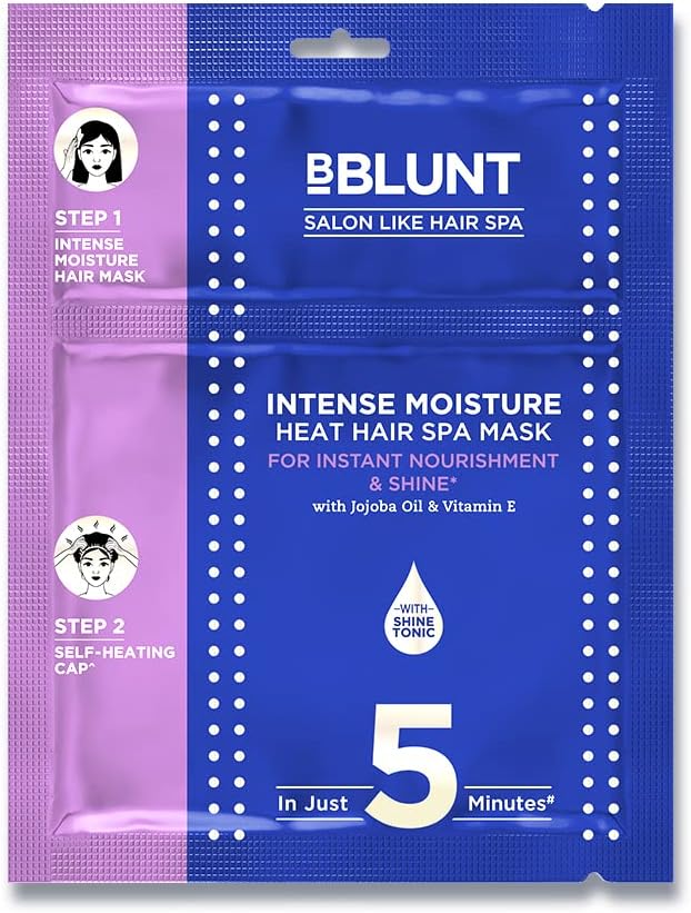 - Intense Moisture Heat Hair Spa Mask with Jojoba Oil & Vitamin E for Salon-Like Hair Spa at Home - 70 g