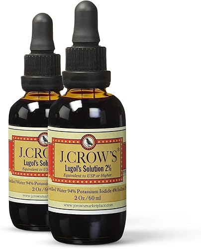 J.Crow's Lugol's Solución de yodo 2% 2oz (2 botellas)